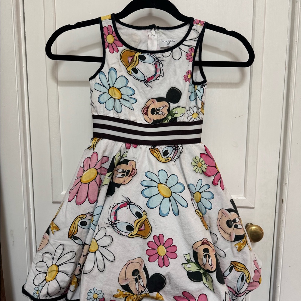 ✨💗MONNALISA Floral Minnie Disney Dress Toddler 4/5